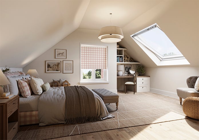 Gingham, Rosies Pink - Roller Blind - Image 7